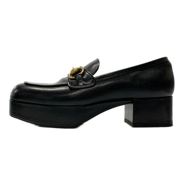 GUCCI Horsebit Black Leather - Women's Shoes 574-053025 - Picture 1 of 11